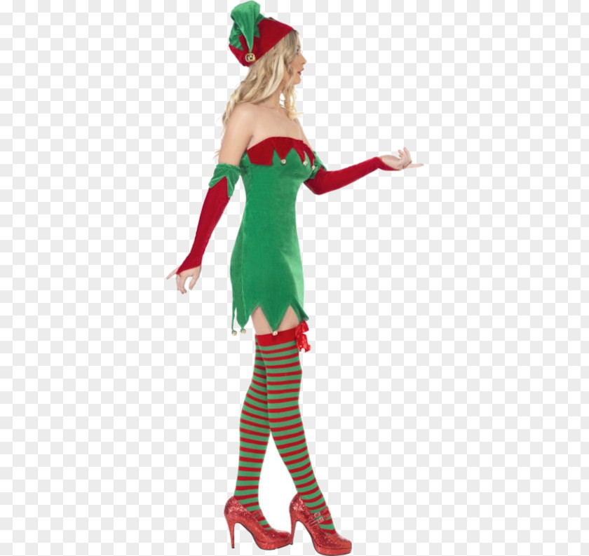 Santa Claus Costume Party Dress Christmas Elf PNG