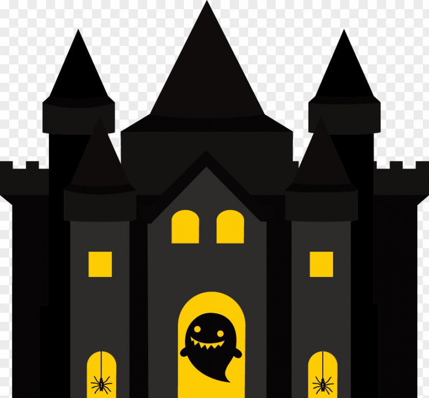 Black Castle Cartoon Ghost PNG