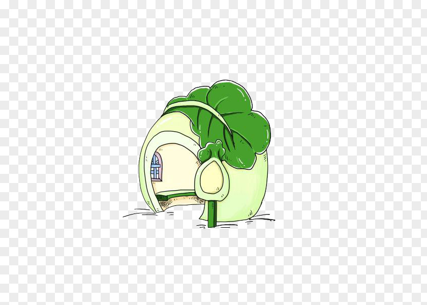 Cute Cartoon Cabbage House Illustration PNG