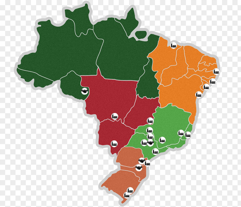 Brazil Theme Regions Of Map Art Clip PNG