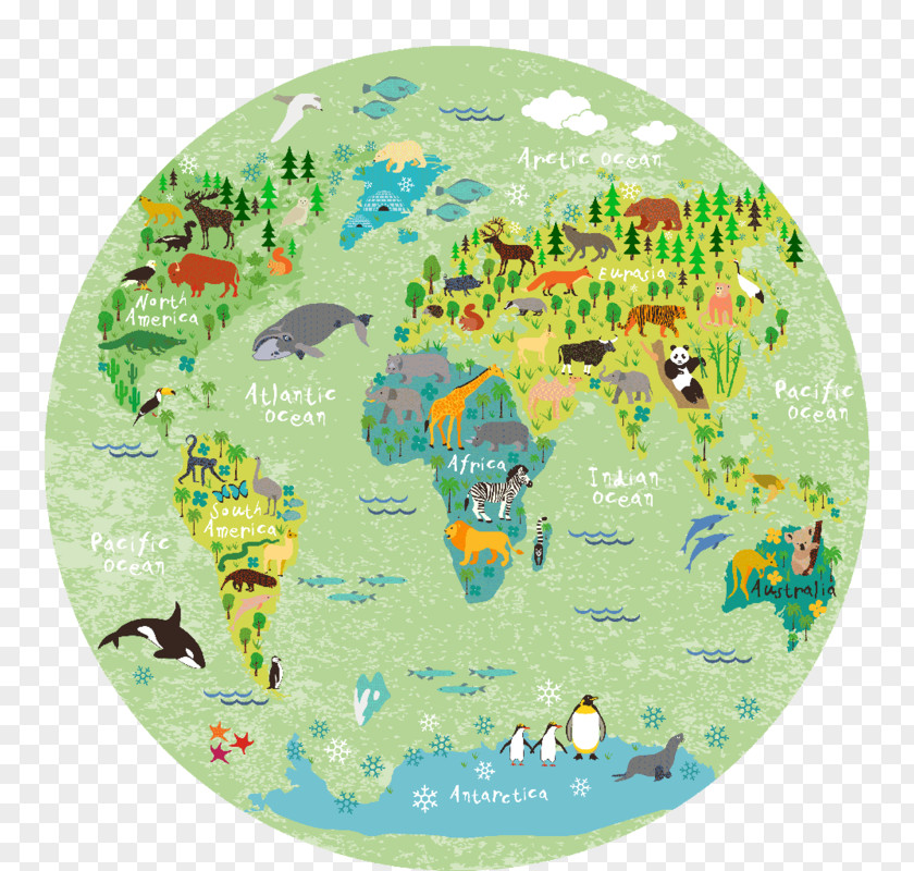 World Map Wall Decal Child PNG