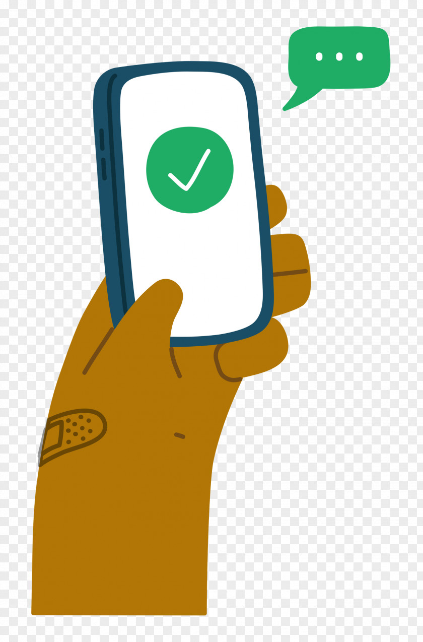 Phone Checkmark Hand PNG