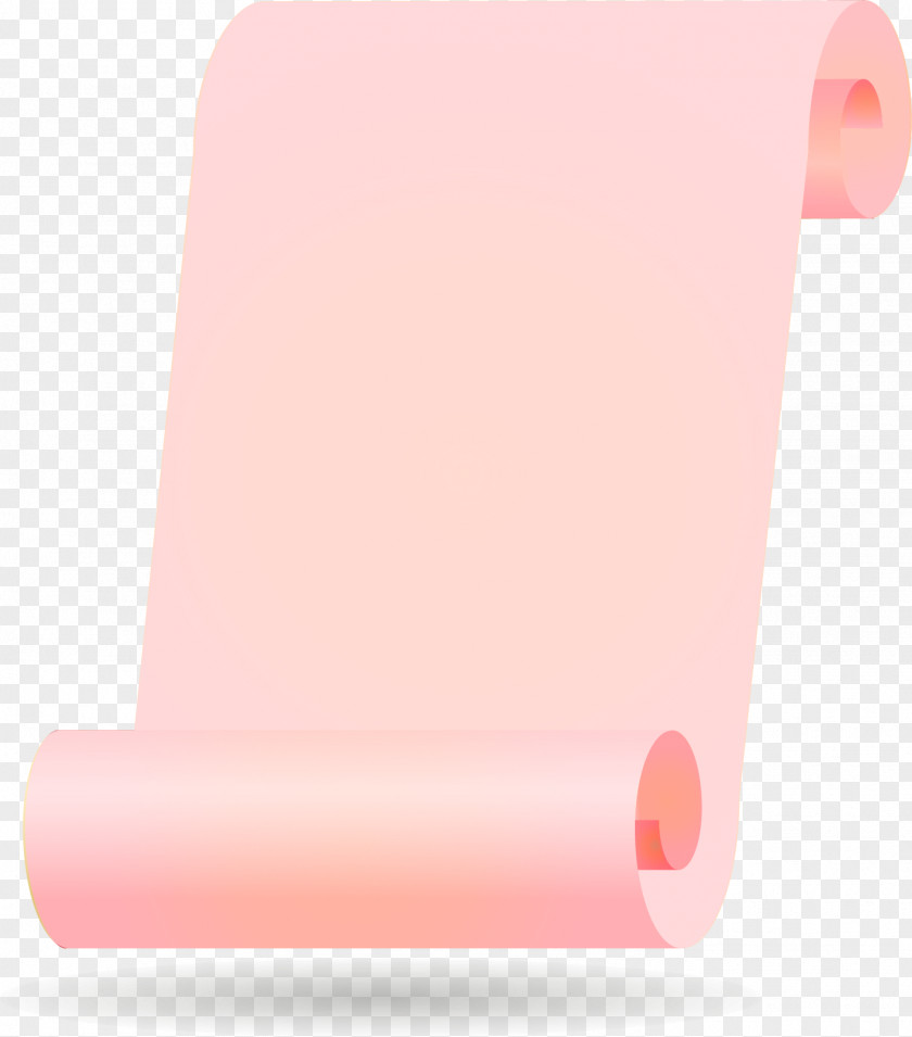 Vector Hand-painted Pink Roll Edge Paper Scroll PNG