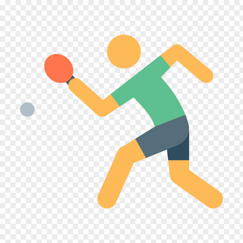 Flattened Table Tennis Olympic Games Icon PNG