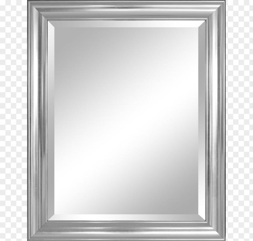 Mirror Silver Bevel Wall Picture Frame PNG