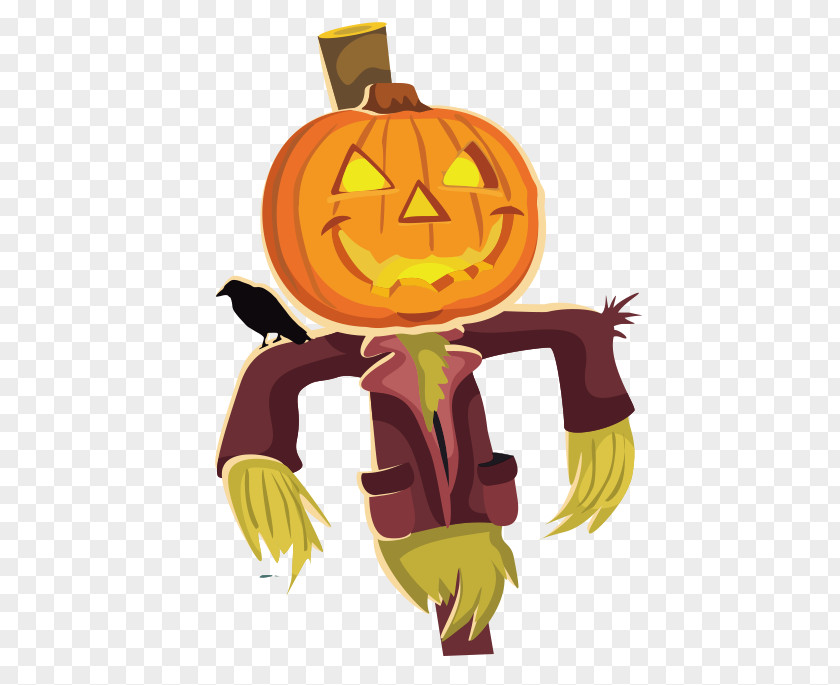 Pumpkin Man Frankensteins Monster Halloween Cartoon Character PNG