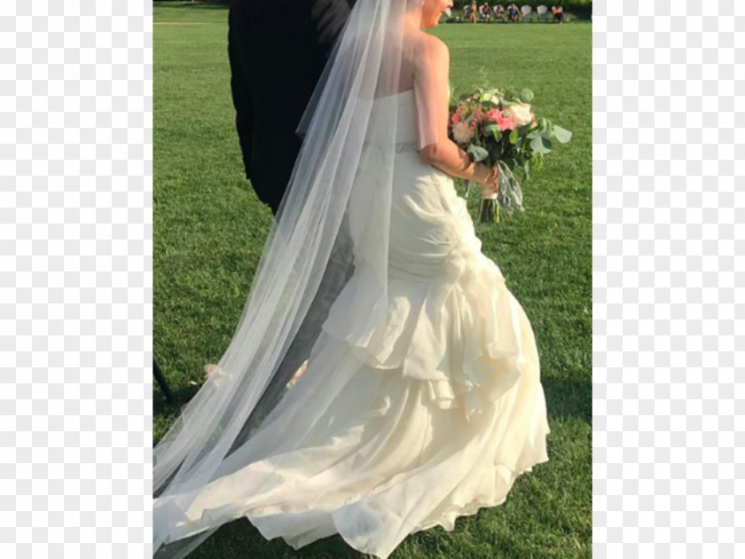 Peony Wedding Dress Bride Veil Gown PNG