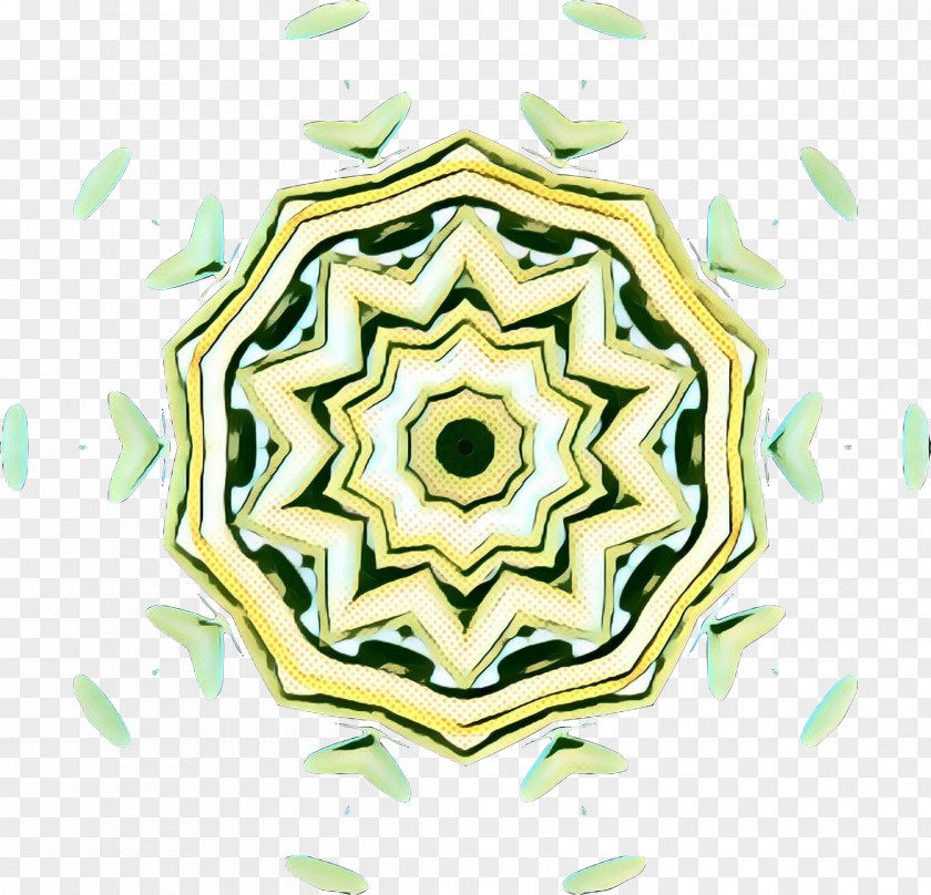 Plant Symmetry Green Pattern Yellow Kaleidoscope PNG