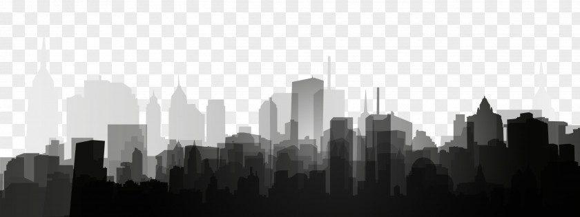 Building Black And White Template Poster Shadow PNG