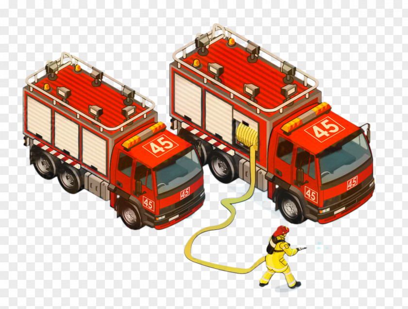 Fireman Toy Vehicle Cartoon PNG