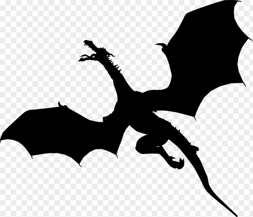 Flying Dragon Silhouette Clip Art PNG