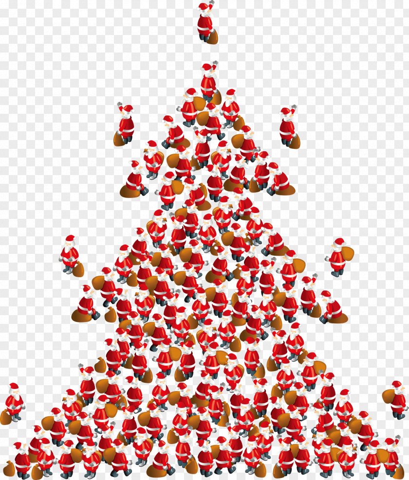 Santa Claus Christmas Tree Composition Creativity PNG