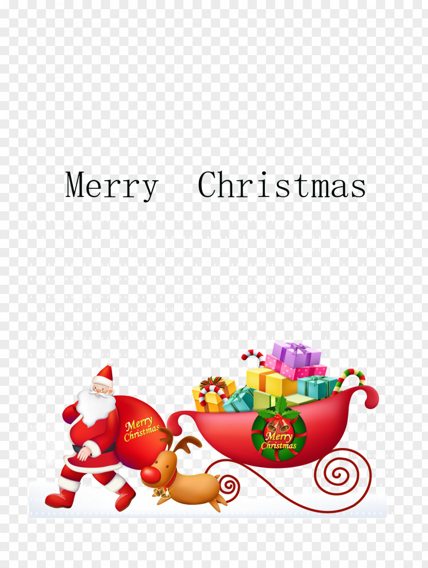 Send Gift Santa Claus Rudolph Reindeer Sled Clip Art PNG