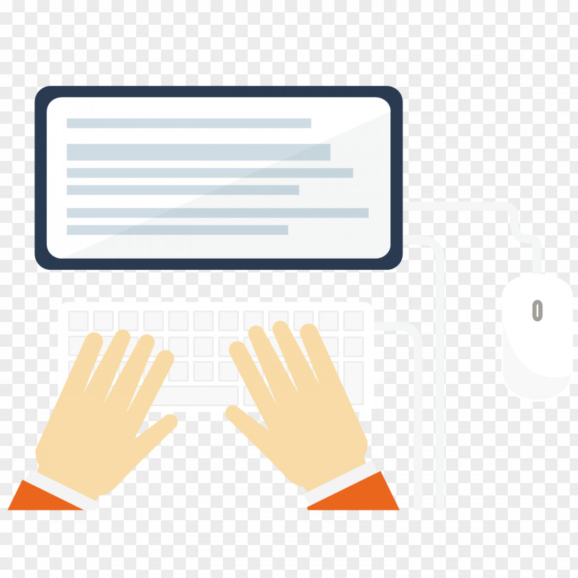 Vector Flattened Hands Operated Tablet Computer Office Paper Finger Illustration PNG