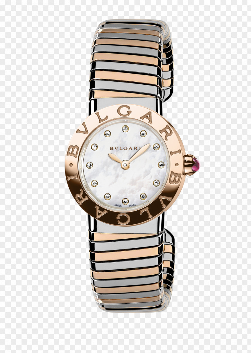 Bulgari Watches Rose Gold Watch Female Table Steel Jewellery Quartz Clock Luxury Goods PNG