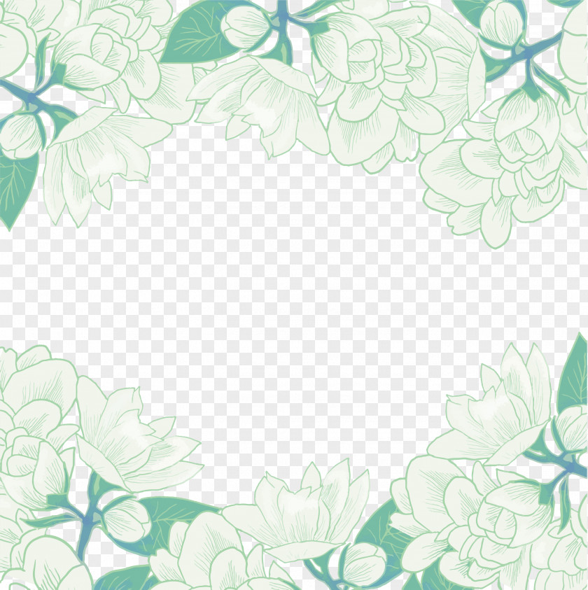 Magnolia Hand-painted Frame Denudata Wedding Conference Center Victory Facebook PNG