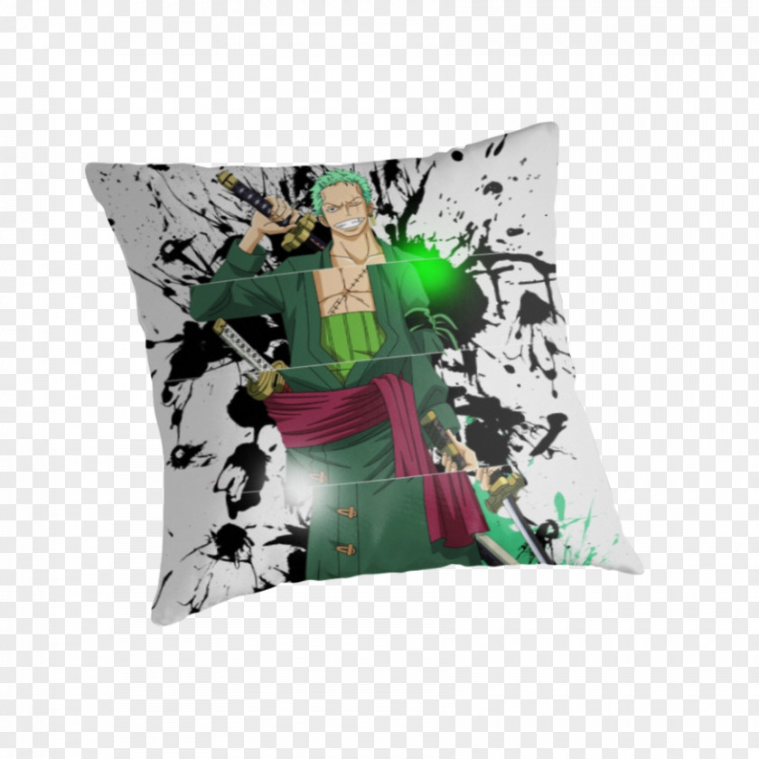 Pillow Roronoa Zoro Throw Pillows Cushion Green PNG