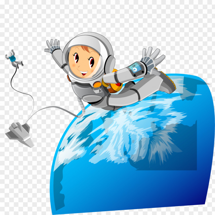 Vector Painted Into Space Rocket Spacecraft Astronaut PNG