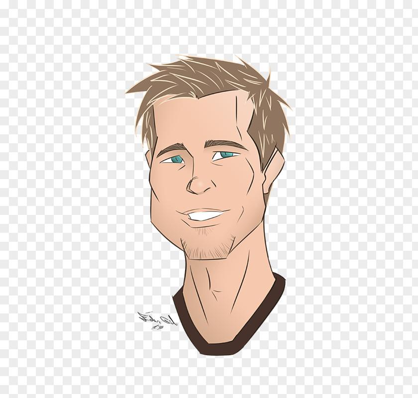 Brad Pitt Drawing Face Facial Hair Cheek PNG