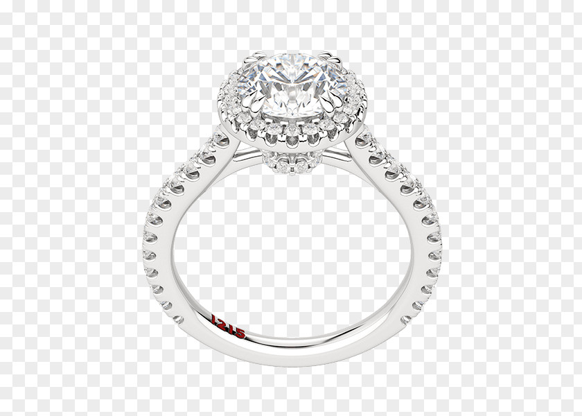 Glowing Halo Engagement Ring Diamond Cut Wedding PNG