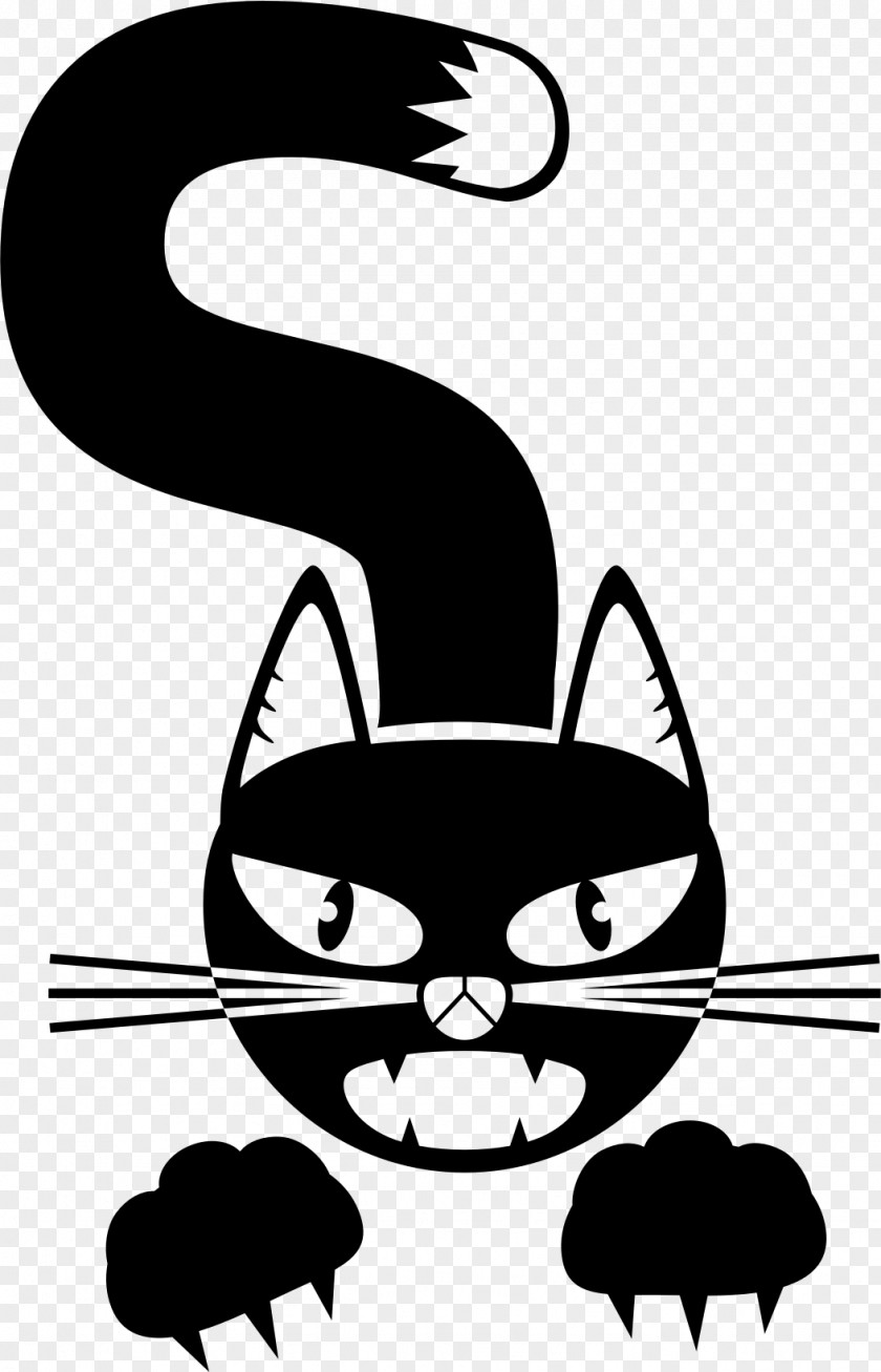 Black Cat Cartoon Drawing Clip Art PNG