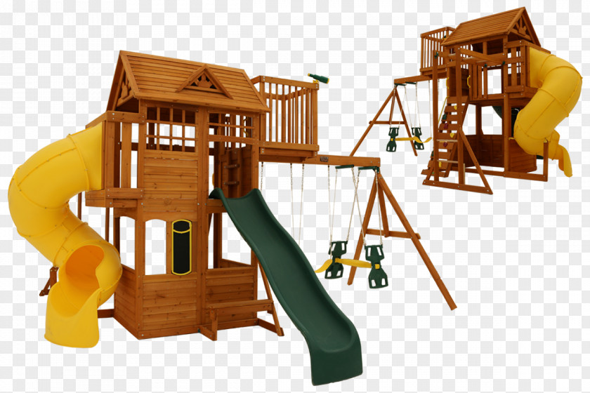 Children's Wooden Frame Swing Jungle Gym Climbing Playground Slide PNG