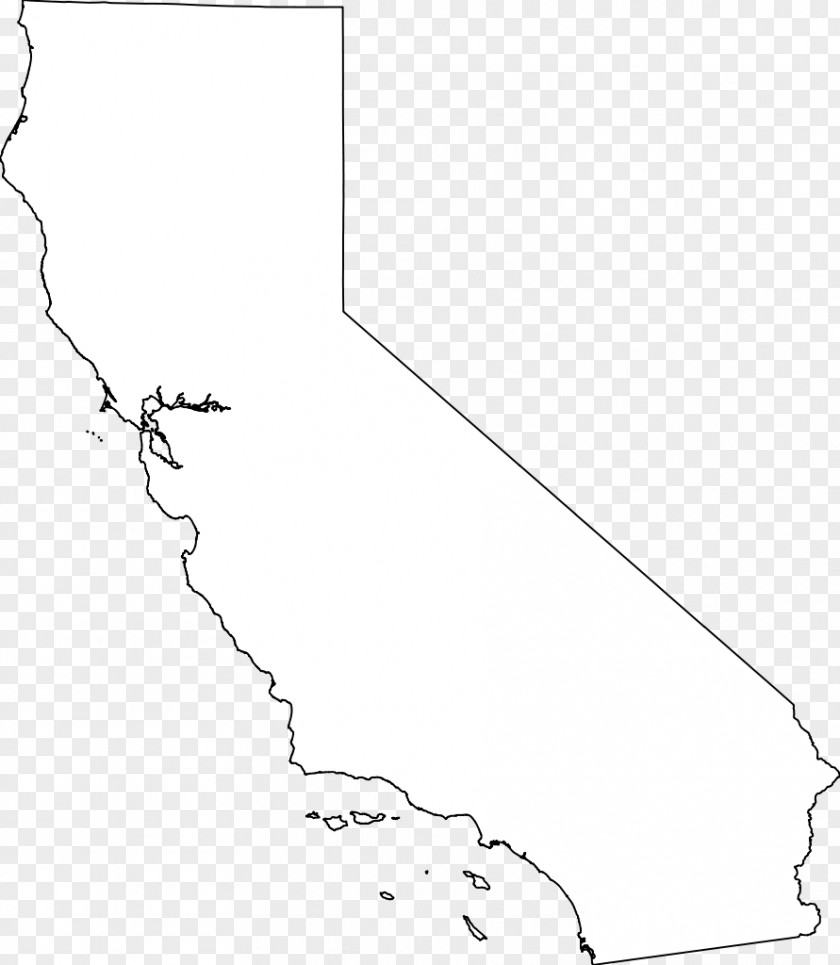 Outline Of California White Line Art Angle Pattern PNG