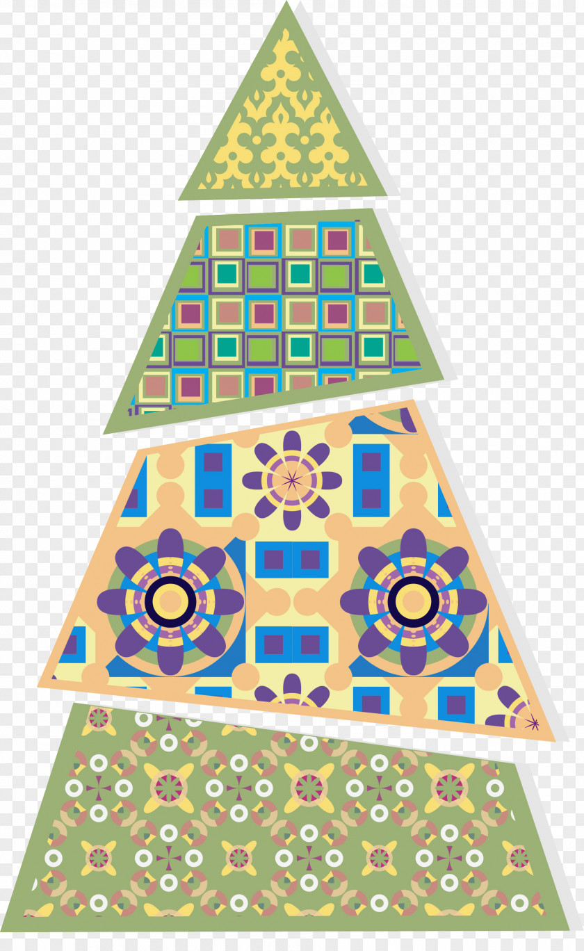 Christmas Tree Triangle Symmetry Pattern PNG