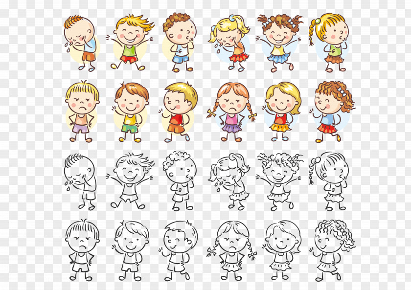 Vector Cartoon Children Painted Royalty-free Child Illustration PNG
