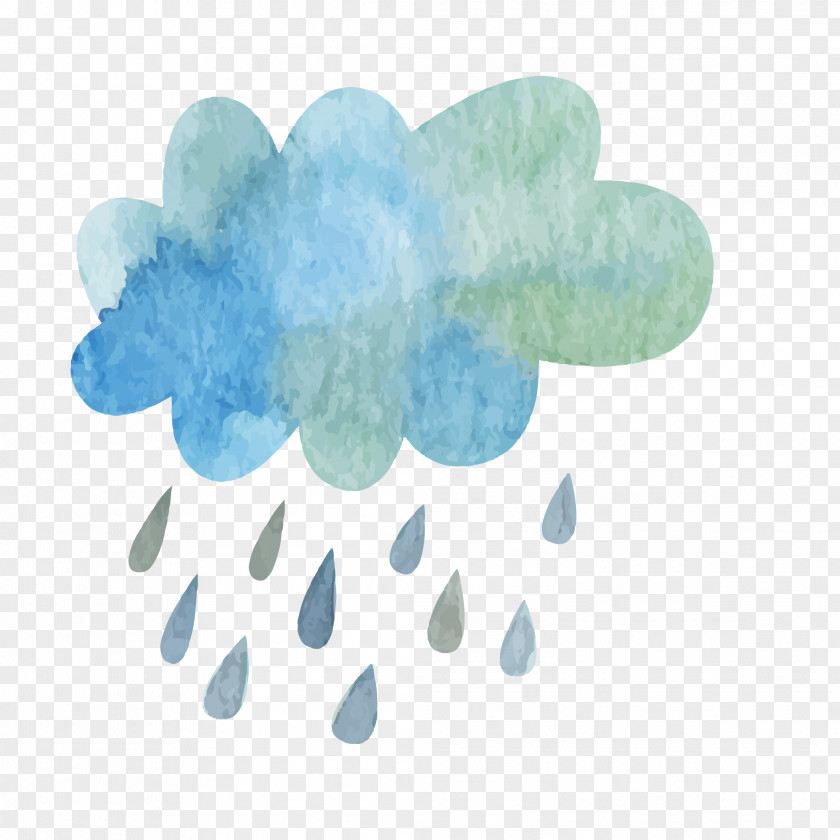 Watercolor Clouds Cloud Rain PNG