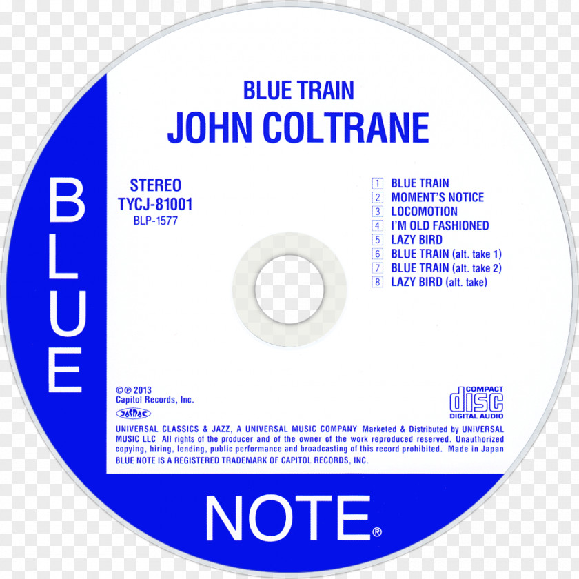 Coltrane Compact Disc Blue Train Note Records Album Live At Birdland PNG