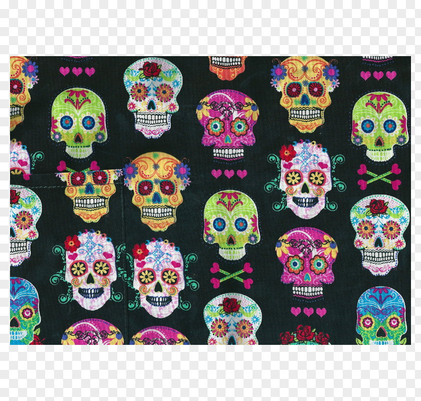 Skull Calavera Textile Day Of The Dead Wallet PNG