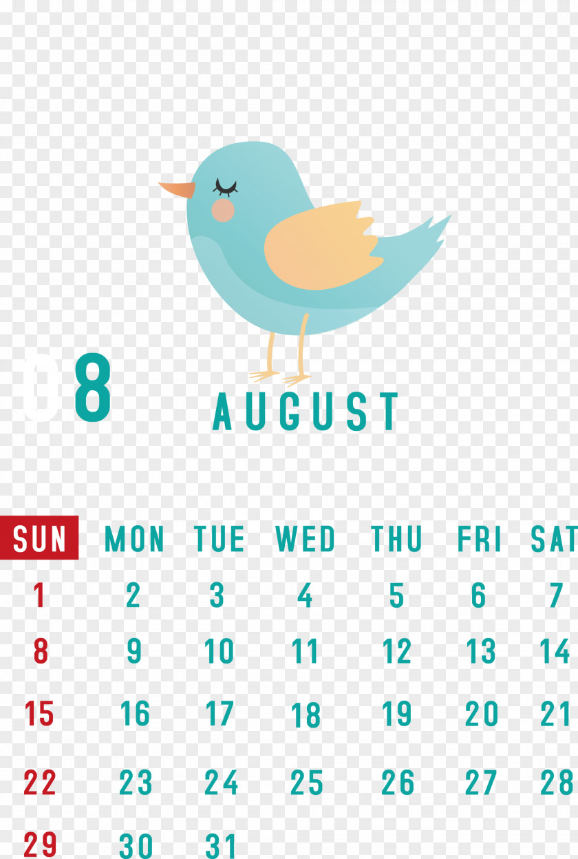 August 2021 Calendar PNG