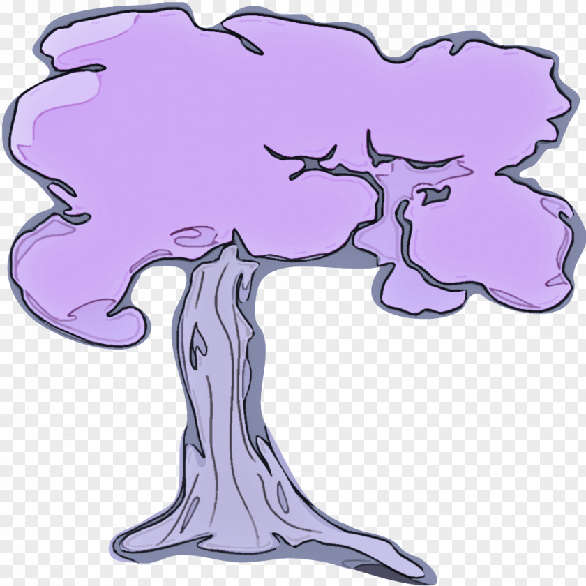 Cartoon Purple Tree Material Property Plant PNG