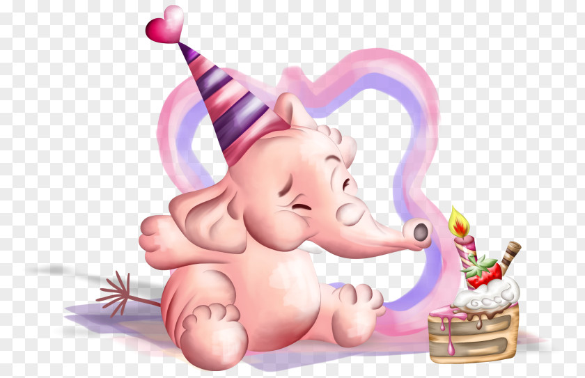 Cute Elephant Party Birthday Clip Art PNG