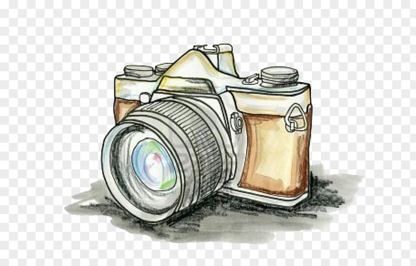 Painted Light Orange Camera Drawing Photography PNG