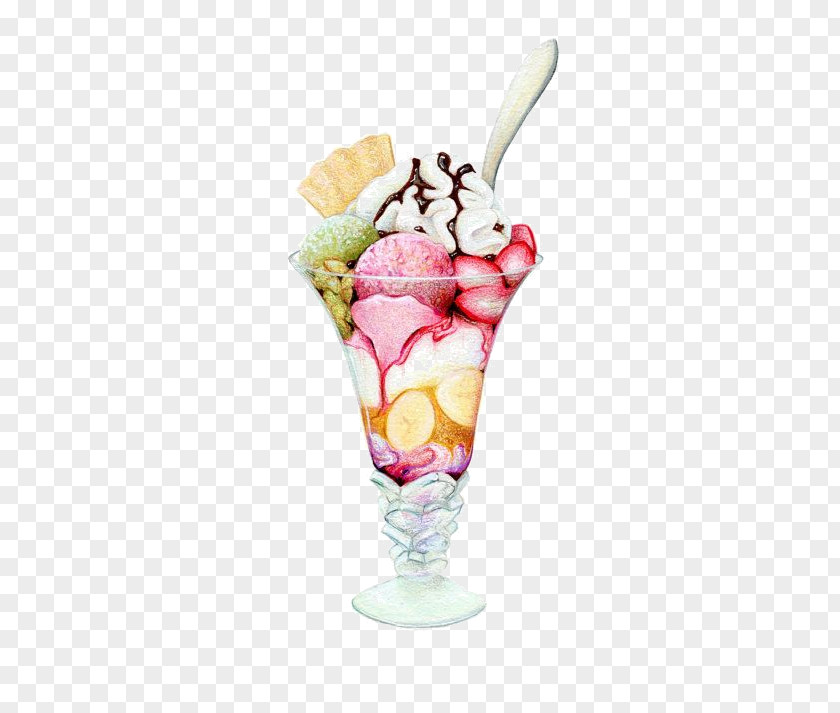 Ice Cream Sundae Cones Drawing PNG