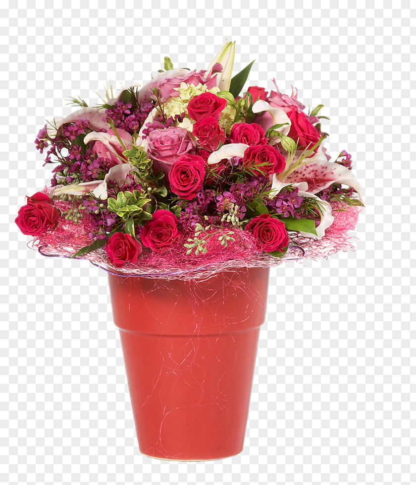 Potted Roses Flower Bouquet Beach Rose Nosegay PNG