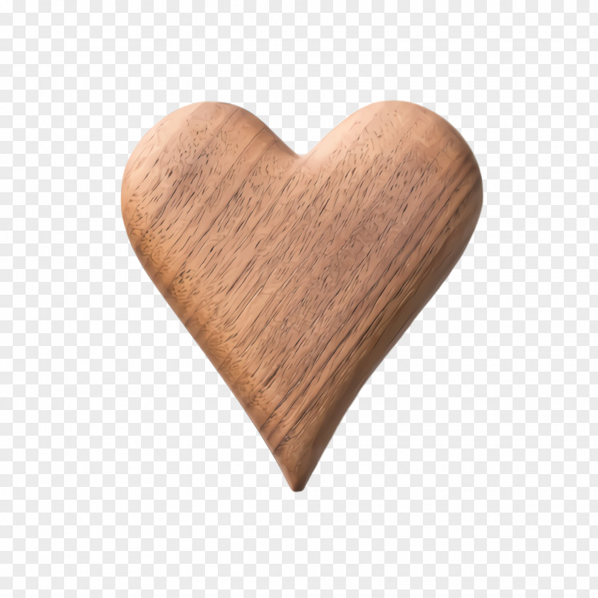 Love Beige Heart Wood PNG