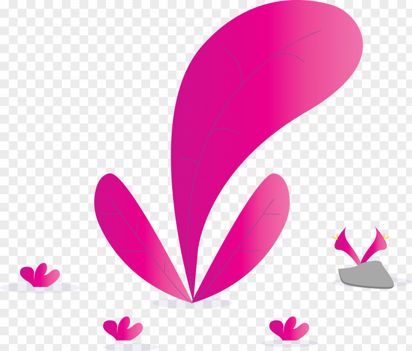 Pink Heart Petal Magenta Leaf PNG