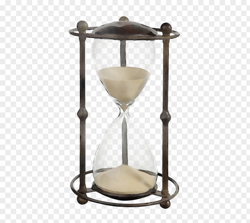 Beige End Table Hourglass Measuring Instrument Metal Furniture PNG