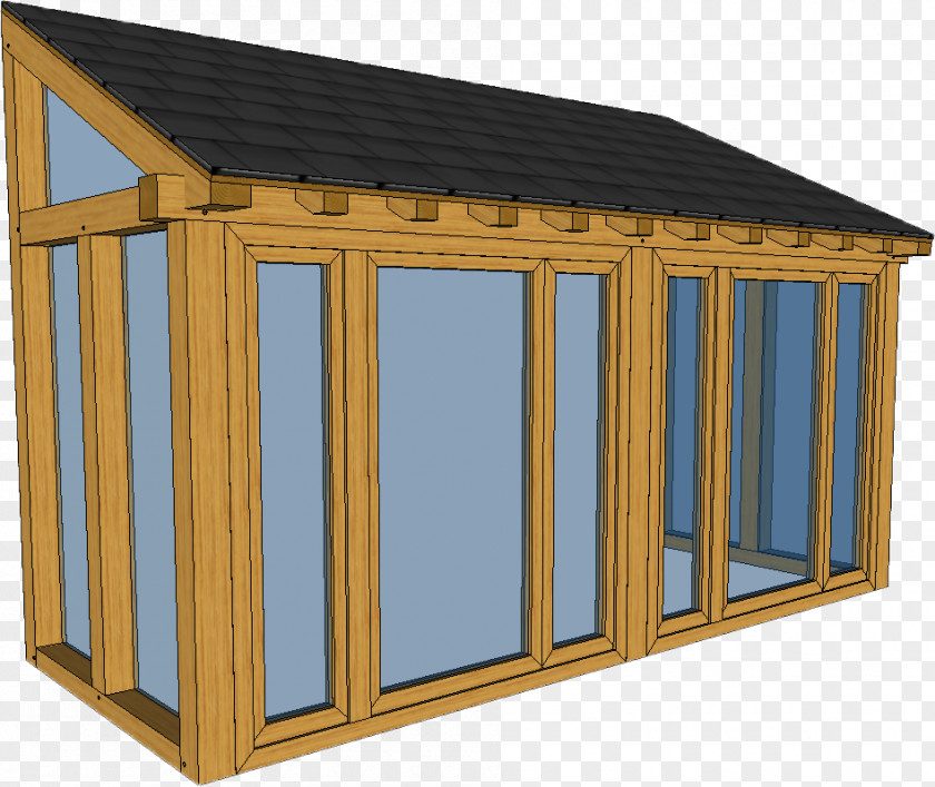 Porch Shed Lean-to Roof Oak PNG