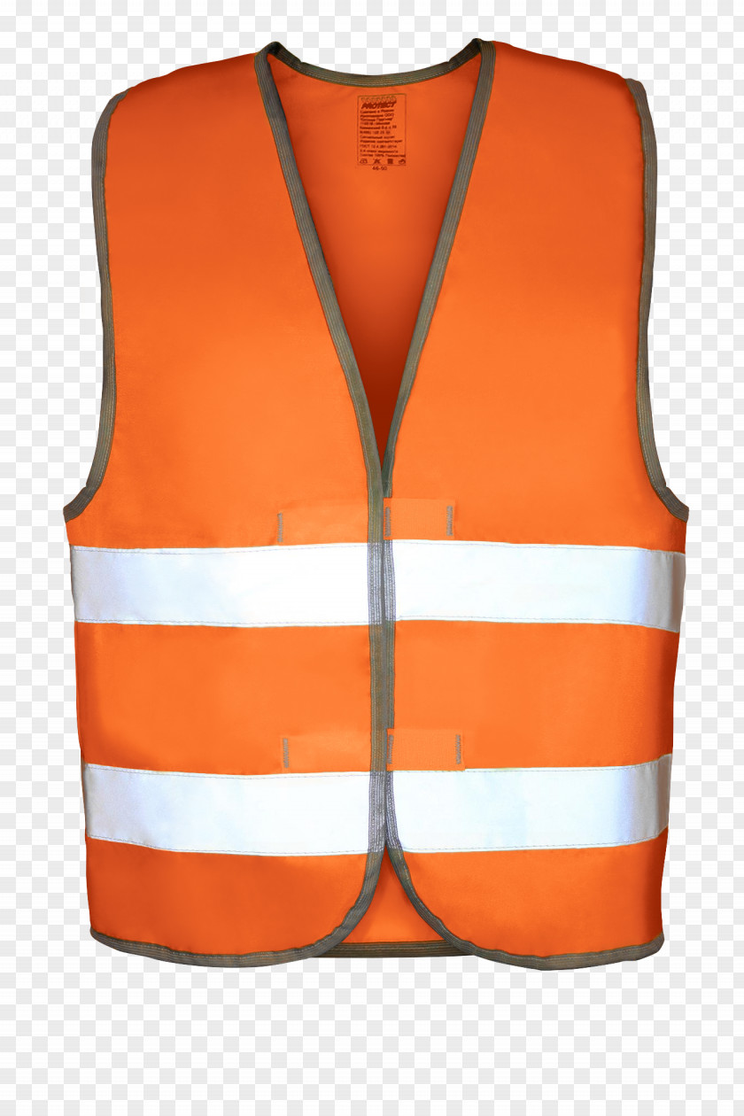 Orange Waistcoat Clothing Accessories Car Woven Fabric PNG