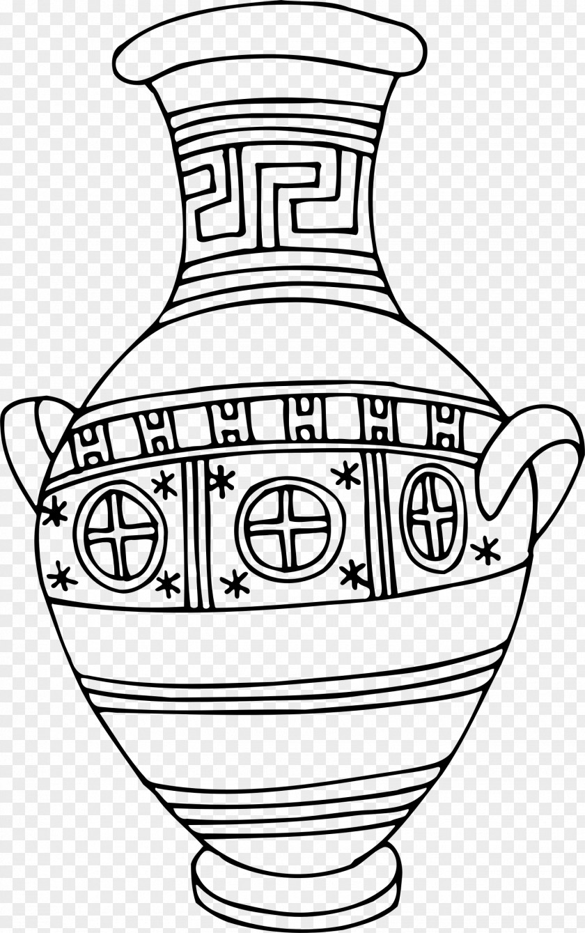 Vase Black And White Line Art Clip PNG