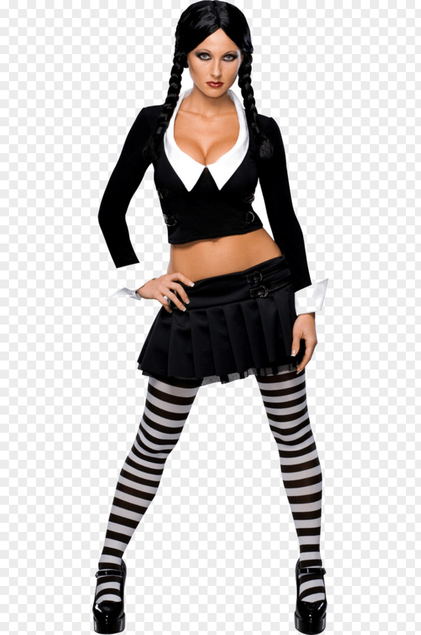 Woman Wednesday Addams The Family Morticia Pugsley Costume PNG