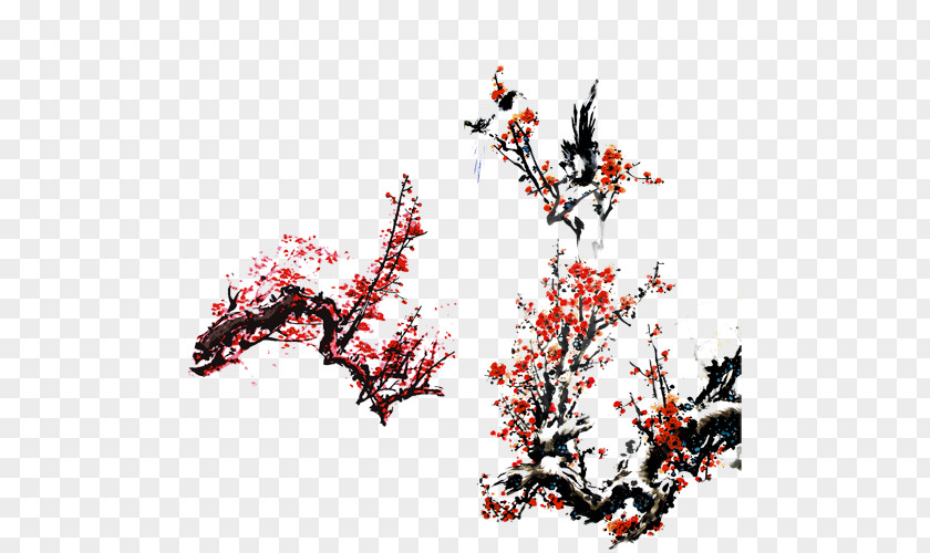Ink Plum Blossom PNG