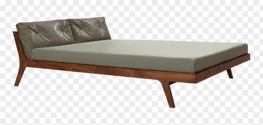 Wooden Platform Bed Frame Bedside Tables Chaise Longue PNG