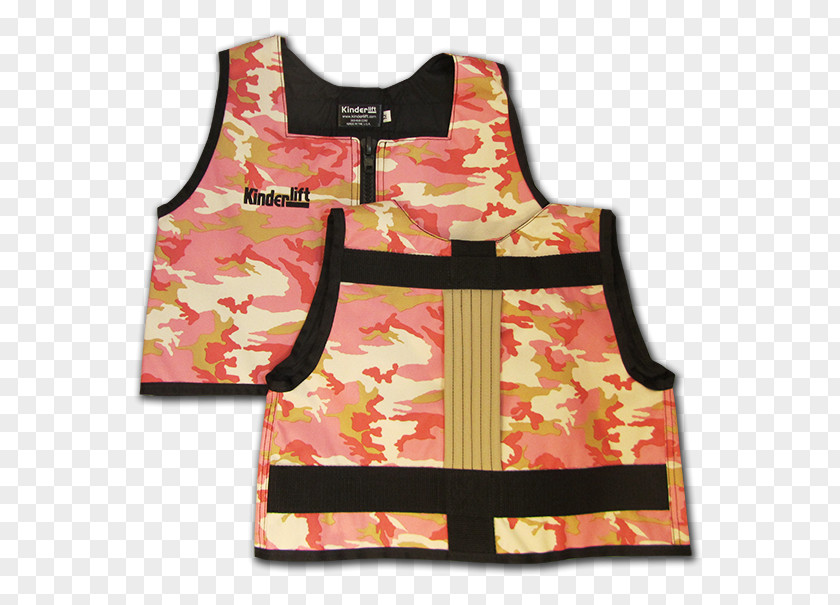 Zipper Gilets Camouflage Clothing Pink Sleeveless Shirt PNG