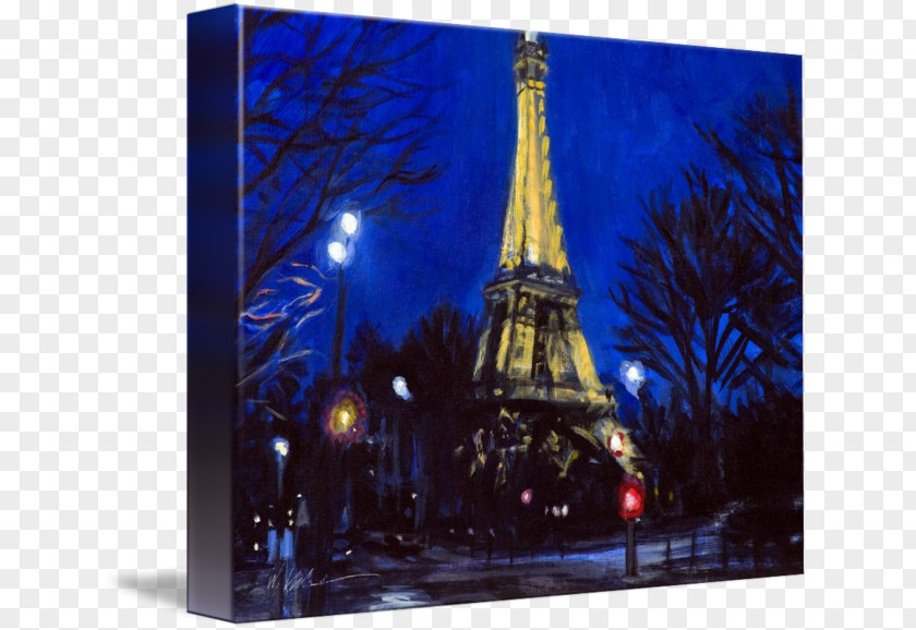 Eiffel Tower Painting Art Christmas Tree Canvas PNG