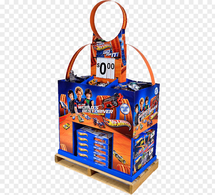 Hot Wheels Storage Toy Display Corrugated Fiberboard Point Of Sale PNG